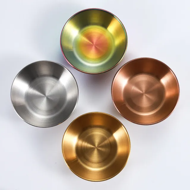 Stainless Steel Soy Sauce Dish Round Small Dish Golden Sauce Seasoning Dish