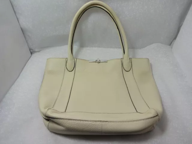 Botkier NY Waverly Large Tote Shoulder Beige Leather Bag Size 18"W x 4"Dx 13"H 2