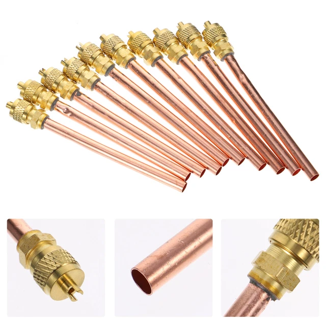 10 Pcs Refrigeration Service Copper Filling Valve Portable Spare