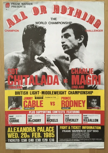 Superb Rare Sot Chitalada V Charlie Magri Vintage Original Handbill Poster 1985!