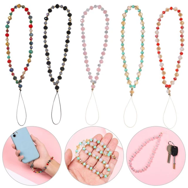 Mobile Robe Chain HANG ROPE MOBILE Phone Chain Lanyard Crystal Bead Chain Keychain Wrist ...