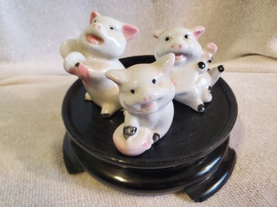 Vintage PIG BAND 3 Piece FIGURINE SET - Playing Instruments - Ceramic