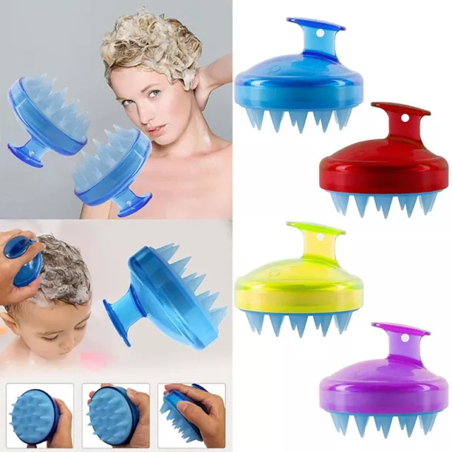 Shampooing En Silicone Brosse De Massage Du Cuir Chevelu Douche De Cheveux 》