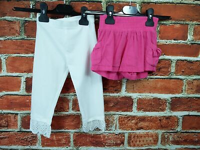 Girl Bundle Age 2-3 Next White Broderie Anglais Leggings Indigo Pink Shorts 98Cm