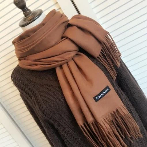 Bufandas De Cachemir De Color Sólido Para Mujer Bufanda Larga Invierno