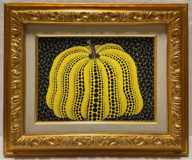 F4 hand-painted Yayoi Kusama [Pumpkin] 2003 luxury picture frame sign pumpkin