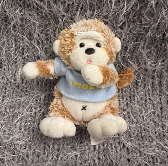 J. MONG cute monkey buddy. Plush Cuddly Soft Toy from Aurora 5" Tan