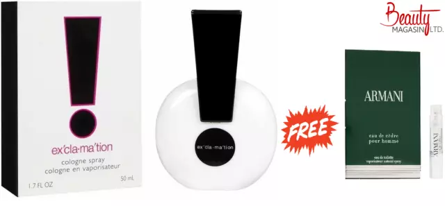 Exclamation COLOGNE 50 ml Edt  Spray for Women WITH FREE POUR ARMANI HOMME VIALS