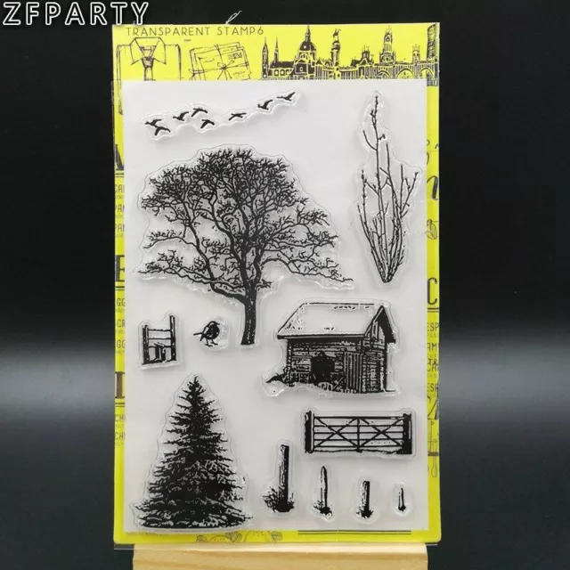 1pc Trees Transparent Silicone Stamp Clear Card Making Seal Stamps DIY Scrapbook