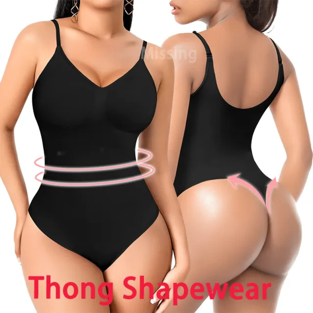 Thong Bodysuit Shapewear Women Tummy Control Seamless Waist