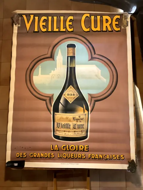 Affiche publicitaire Originale VIEILLE CURE Liqueur Francaise par Wilquin 1937