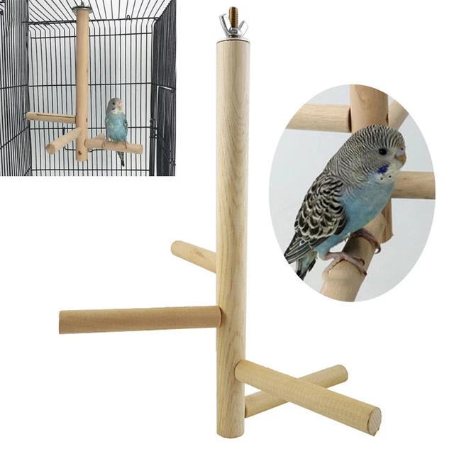 Perca de madera natural para pájaros loro árbol soporte de madera juguete de escalada