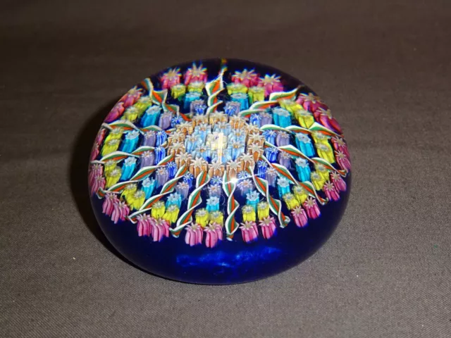 Poids à papier canne à collectionner années 1970 Perthshire verre Millefiori #1 2