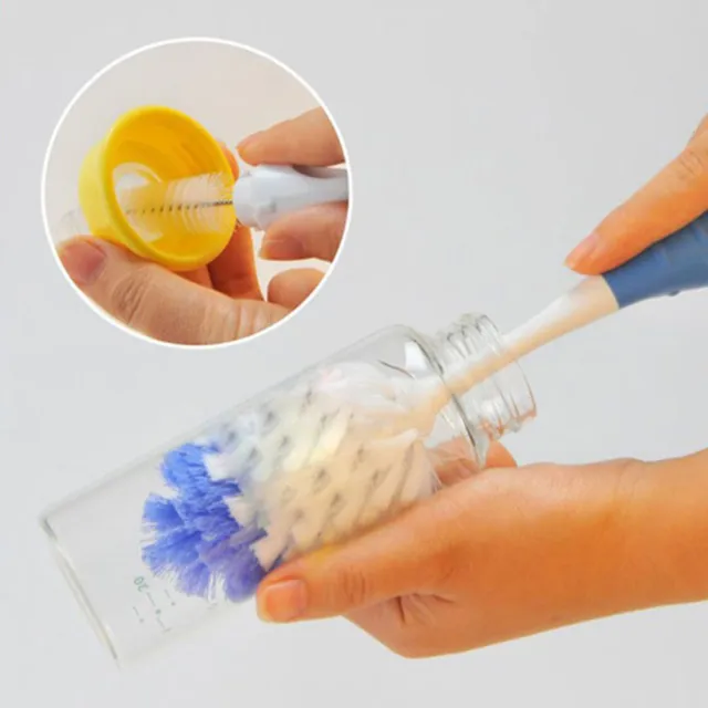 Boquilla de alimentación de leche para bebé 2 en 1 pezón de vidrio boquilla tubo de limpieza Bru-DB