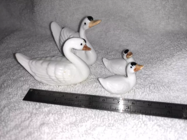 Geese Family Genuine Bone China Miniature