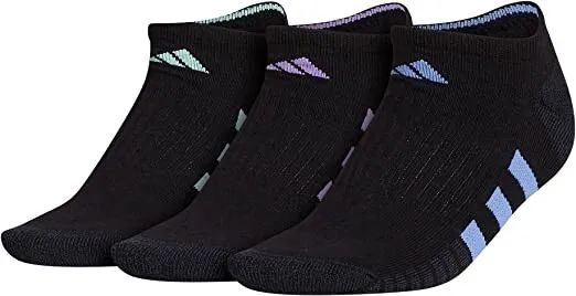Womens Adidas Cushioned Aeroready No Show Socks 5-10 Black Green Purple Blue Nwt