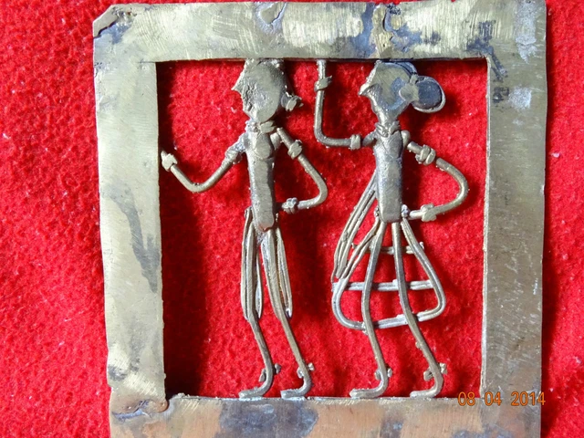 World Rare Vintage African Tribal People Liberian Hand Carved Brass Fine Art #13 3