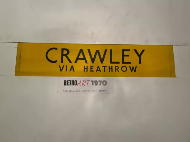 Crawley Via Heathrow - London A2410 Linen Bus Blind 31” Gift - TFL