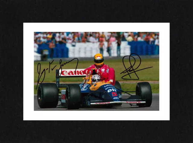 8X6 Mount NIGEL MANSELL AYRTON SENNA Signed PHOTO Print  Formula One