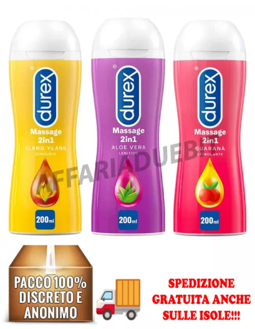 lubrificante Durex Massage 2 in 1 olio massaggi intimo gel Aloe Vera base acqua