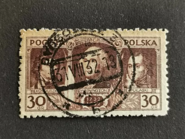 BM. Briefmarken Polen 1932 200. Geb. von George Washington Mi. Nr.271 gestempelt