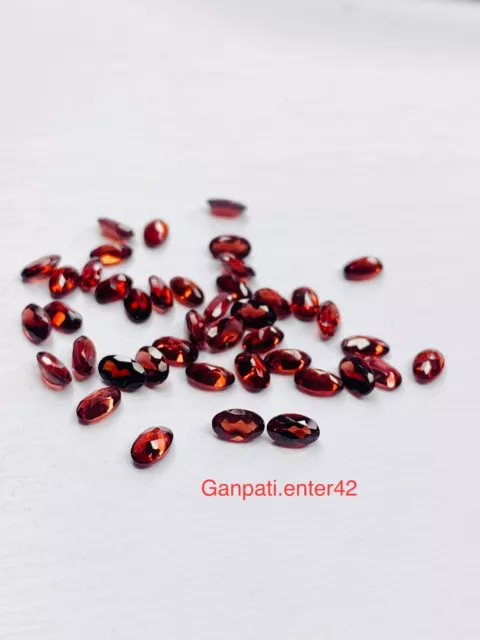 GARNET LOOSE GEMSTONE FACETED OVAL CUT 5x3 MM NATURAL CALIBRATED SIZE E