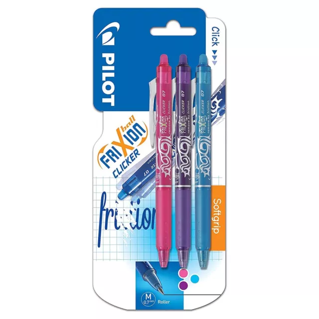 Pilot Frixion Bola Clicker Punta Media Línea Rodillo Triple Plástico Suave Pluma