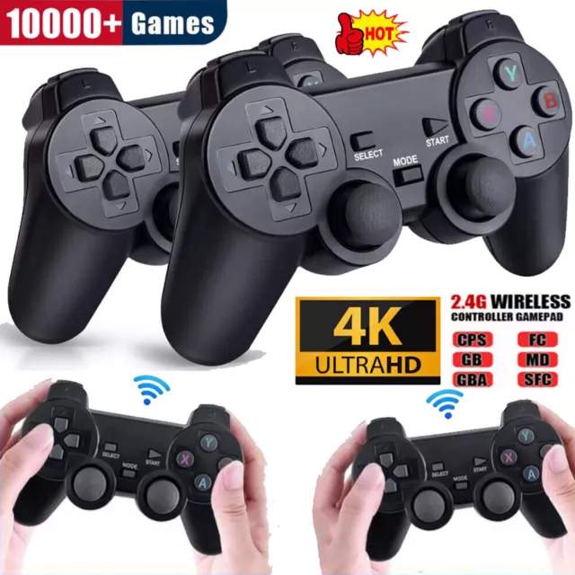 64GB Wireless 4K HD Videospielkonsole Retro 20000+ Spiele TV Stick + 2 Gamepad！ 3