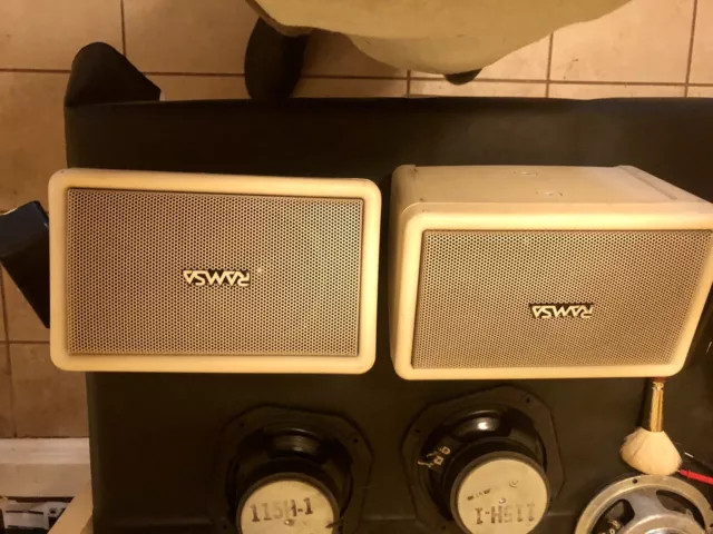 Pair Of Ramsa Panasonic ￼WS-A10-W Speakers With Mounting Brackets ￼