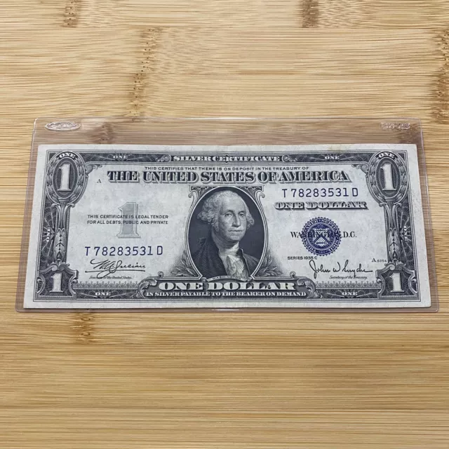 CRISP - 1935 C $1 Silver Certificate One Dollar BLUE SEAL Note US Old Currency