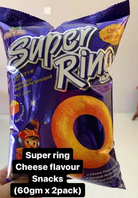 Malaysia's Oriental Super Ring Cheese Flavored Snacks (60gm x 2 Packs)