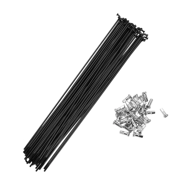 36 Rayons De Vélo 14G 125mm Acier Noir - Kit Pour Roue VTT Montagne