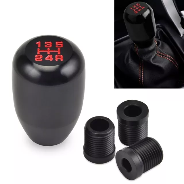 Universal Car 5 Speed Manual Shift Knob Gear Stick Shifter Lever Black Aluminum