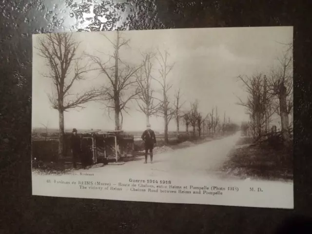 Cpa Route De Châlons Entre Reims Et Pompelle