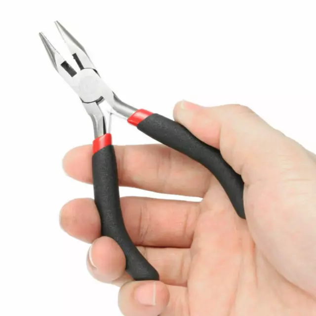 Mini Long Pliers Hand Tools Kit Jewelry Round Nose Making Beading Wire Cutter F 3