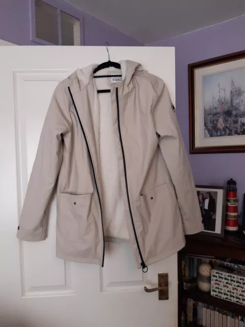 GIRL COAT AGE 13. 14.YEARS PRIMARK IVORY WATERPROOF RAIN MAC JACKET HOOD . Lined