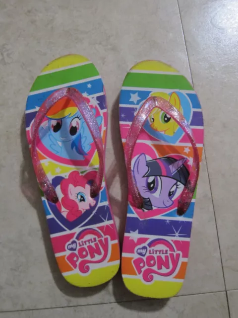 Girls pink My Little Pony flip flops youth size 5