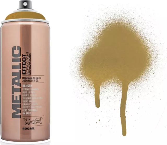 Montana Metallic Effect Spray Paint - Acrylic-Nitro - 15 Colours - 400ml Can