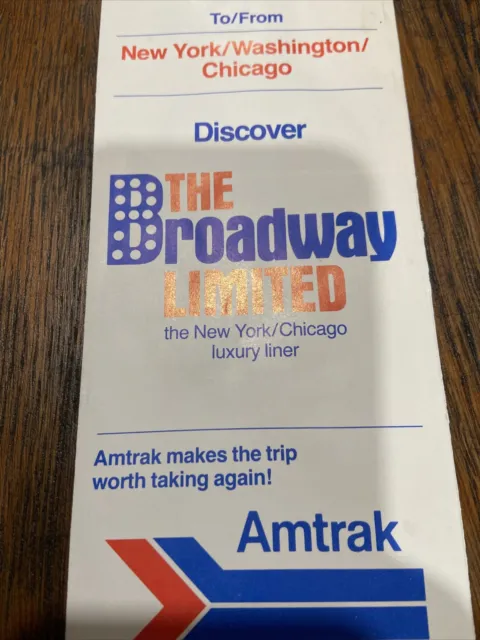 Vtg NY Washington Chicago The Broadway Limited Amtrak Train Brochure