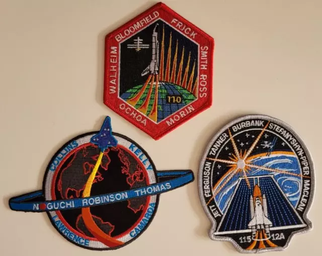 3 Patches Raumfahrt NASA STS 110, 114, 115, Aufnäher Sticker Astronauten