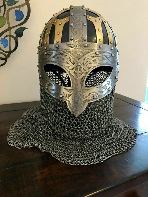 Medieval Steel Viking Vendel Helmet With Chainmail ~Hand Forged SCA~Larp Helmet