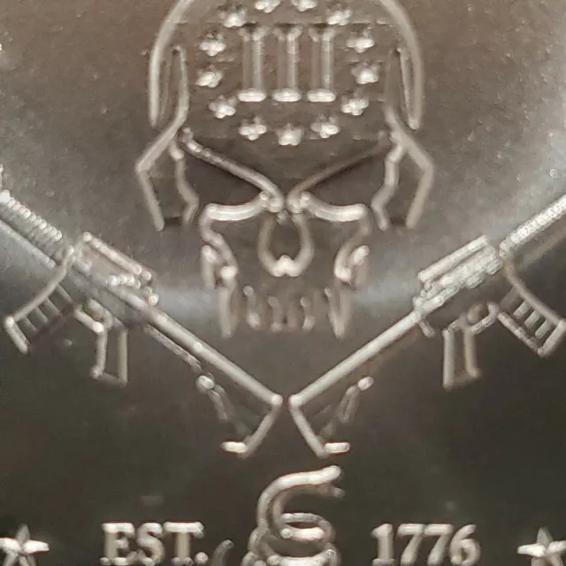 1 oz .999 Silver coin skull 2nd amendment DTOM snake Punisher