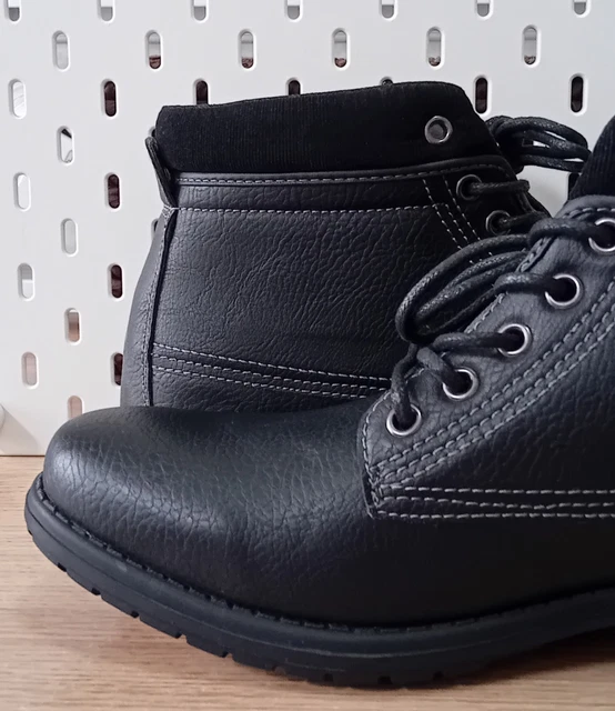 MENS BLACK LACE Up Boots Soviet Uk 11 Padded Ankle Top Casual/Smart ...