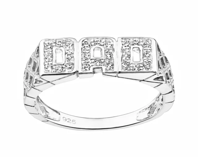 Sterlingsilber DAD Ring Größe P Q R S T U V W X Y Z + 1 - Stein Set - 925 Silber