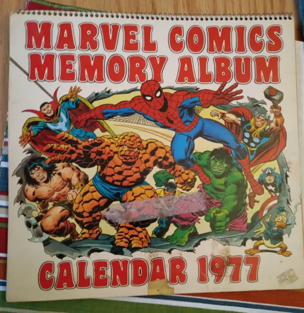 Vintage 1977 Marvel Comics Memory Album Calendar, Complete