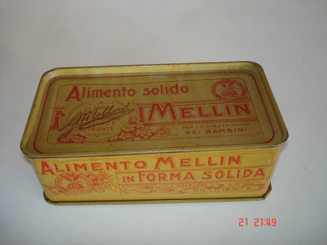 Scatola Latta Biscotti Mellin Fascio Littorio 20 X 10 X 7