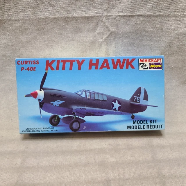HASEGAWA MINICRAFT 1/72 Scale CURTISS P-40E KITTY HAWK Plastic Model Kit # 1114