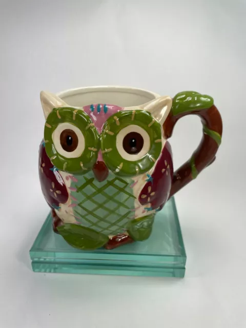 Pier 1 One Imports Hand Painted OLLI THE OWL Mug Coffee Cup Large 16 oz Cup C37