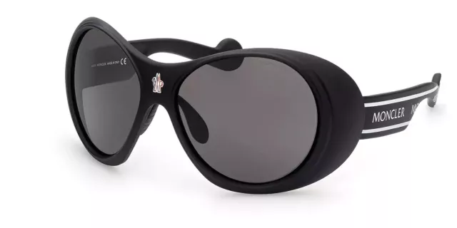 Moncler ML0148 02A Matte Black Wrap Plastic Sunglasses Frame 64-16-130 0148
