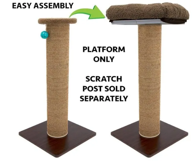 Kitty City Perch Cushion Platform, Brown Plush  (Post sold separately) NEW ITEM